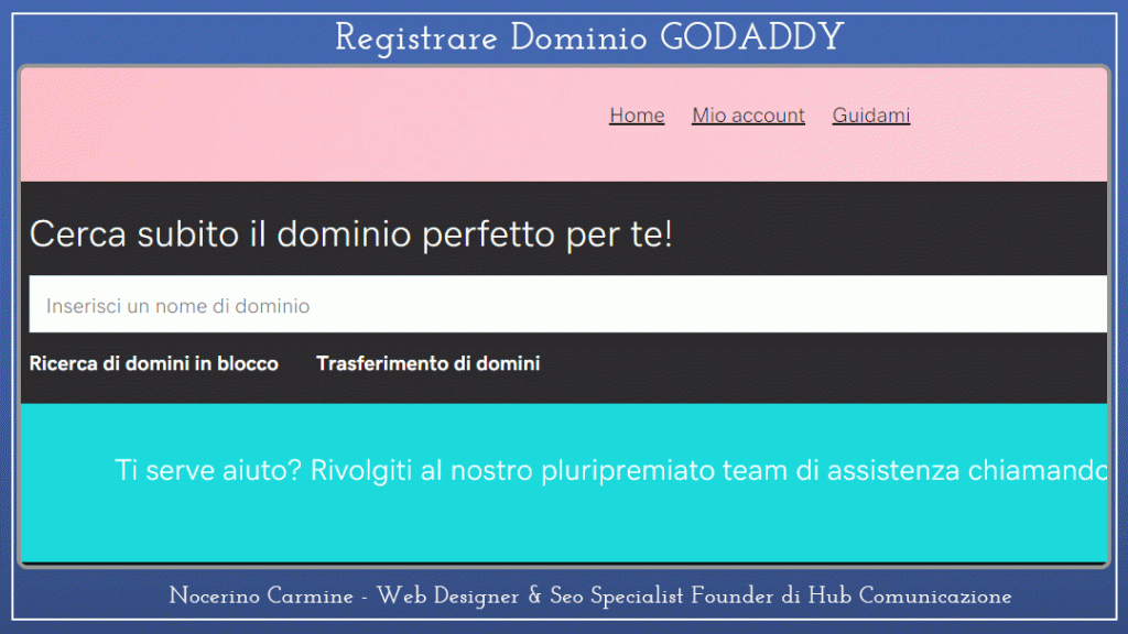 Registrare Dominio SU GODADDY