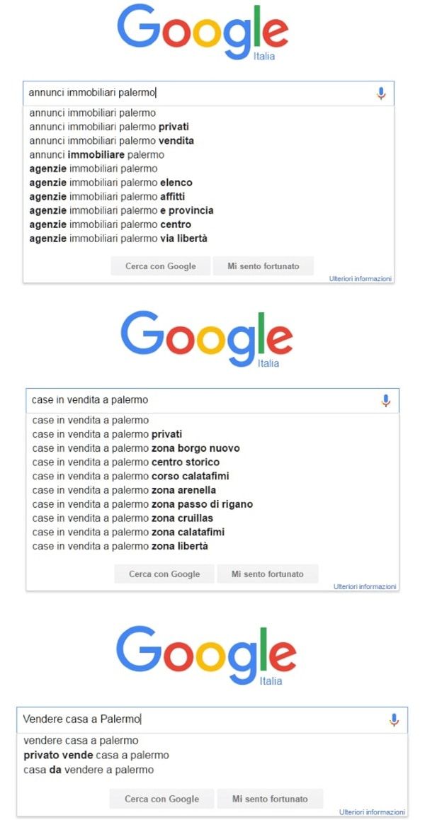 ricercare parole chiave google suggest
