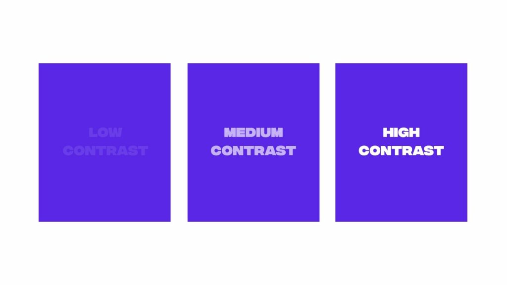 contrato per i colori nel web design